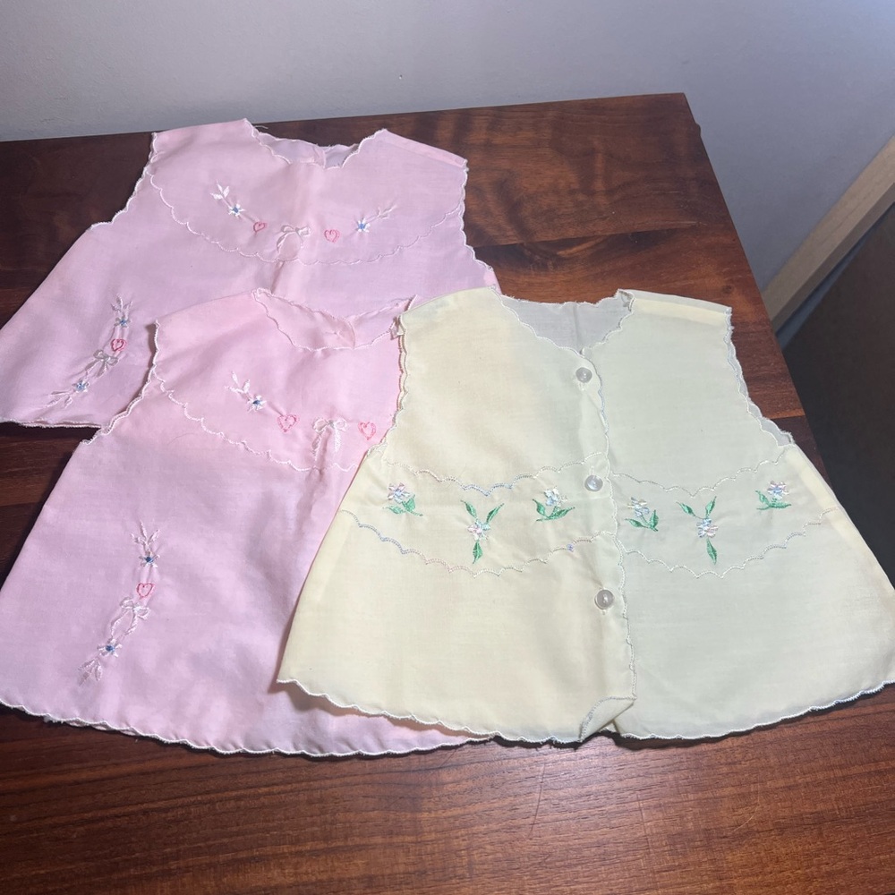 Vintage Mat Fair Hand-Embroidered diaper Baby Tops